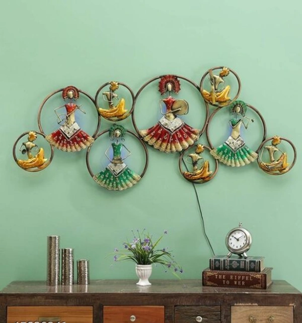 Metal Iron 9 Ring Doll With Led - Multicolor, Metal, Pack of1